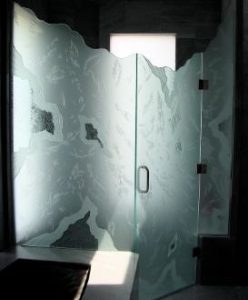 victorville Patterned glass shower doors